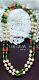 Haskell Necklace 36 Faux Pearl Green Côtelé & Coral Glass Beads Gold Gilt Brass