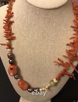 Handmade Antique Coral and pearl Necklace