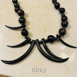 Hawaii Black Branch Coral Beads & Horn Necklace 19 Length (1.0 oz)