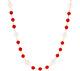 Honora Red, White Cultured Pearl & Coral Bead Necklace 36 Sterling Silver