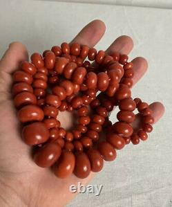Huge Antique Natural Red Coral Bead Necklace 294 Grams 46 Chinese Tibetan Rare