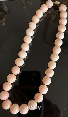 Huge Vintage 16.5 mm Natural Untreated White Coral Necklace 157g