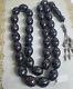 Huge Size 24 Mm Yemen Black Coral Prayer Beads Necklace Makkawi Yusr