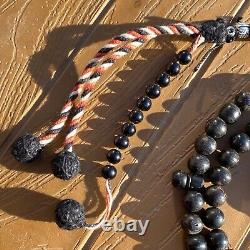 Islamic sofi masbaha 7.5 mm 100 beads Black Coral Prayer beads Yusr yemen coral