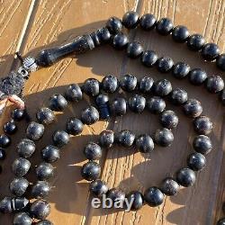 Islamic sofi masbaha 7.5 mm 100 beads Black Coral Prayer beads Yusr yemen coral