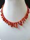 Japanese Coral Necklace! 100%natural Coral Necklace Red Tree Round Coral Jewelry