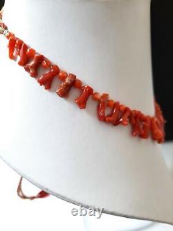 JAPANESE CORAL NECKLACE! 100%Natural Coral Necklace Red Tree Round Coral Jewelry