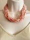 Jay King Dtr 6 Strand Necklace Pink Angel Skin Coral Branch Sterling Silver Rare