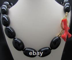 Kenneth J Lane Kjl Black Beaded Coral Branch Toggle Necklace New In Box