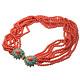 Kenneth Jay Lane Multi Row Coral Bead Neck Crystal Turquoise/coral Necklace