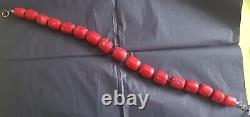 Ladies handmade Chunky Red Necklace from Colour Dye Root Coral, Valentine's Gifts