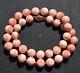 Large Rich Pink Coral Beaded Necklace 19 Inches 78.8 Grams Fancy 14k Gold Clasp