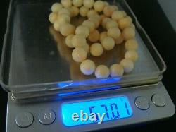 Large Vintage Real Angel Skin Coral 9 MM Bead Necklace 18 1/2 Ins 57 Grams