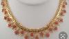 Less Weight Gold Coral Beads Necklace Sets Designs With Weight Below 10 To 12 Grams Weight