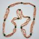 Light Pink Coral & Green Jade, 3 Strand Beaded Necklace 34