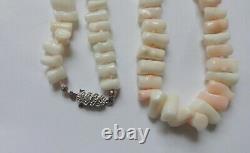 Long Angel Skin Coral Necklace
