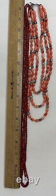 Lot Of Vintage Coral Necklaces Red & Pink Coral Beads Strands