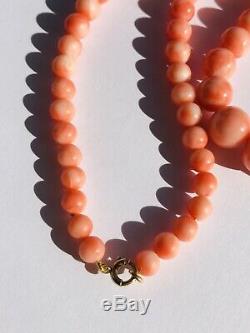 Lovely vintage necklace genuine CORAL beads great size 33g