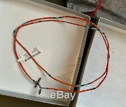 M. Cohen Men's Stacked Mini Coral Silver Bead Universal Necklace Bracelet Size M