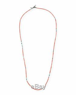 M. Cohen Men's Stacked Mini Coral Silver Bead Universal Necklace Bracelet Size M