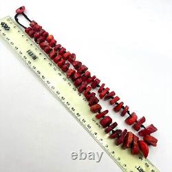 Massive Vintage Women's Jewelry Necklace Beads Natural Red Coral 101 gr