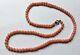 Mediterranean Uniform Red Pink Coral Beads 9ct 9k Gold Clasp Necklace 8.5 Grams