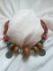 Moroccan Berber Necklace With Resin Beads, Old Red Coral And Berber Coins