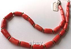 NICE VINTAGE SALMON COLOUR CORAL NECKLACE, 17 1/2 long. (No. WithB-2)
