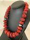 Native American Navajo Graduated Red Coral Sterling Silver Bead 20necklace01853