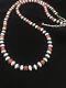 Native American Sterling Silver Navajo Pearls Coral Bead Necklace 24 Inch