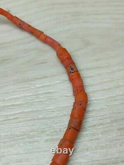 Natural CORAL UNDYED NECKLACE 28,74 g Old Beads Salmon