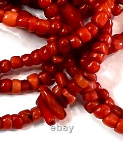 Natural Coral Long Flapper Necklace Victorian undyed 22.2grams