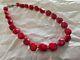 Natural Red Bamboo Coral Knotted Beads Amazing Necklace 108 Gr