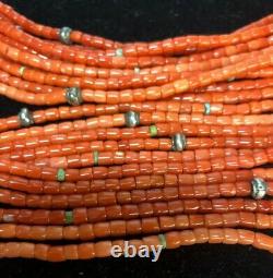 Natural Red Coral Beads 11 Rows 24 Inches Each Necklace App. 800 Ct