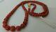 Natural Red Coral Decrease Beads Necklace, Authentic Italian Coral