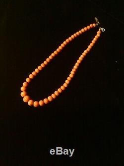 Natural Undyed Genuine Salmon Coral Beaded Necklace 1420.7g