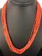 Navajo Apple Coral 10 Strand Sterling Silver Tube Heishi Bead Necklace 19 G417