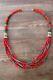 Navajo Indian Sterling Silver Coral And Turquoise Gemstone Beaded Necklace T&