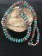 Navajo Mens Native American Sterling Silver Heishi Turquoise Coral Necklace 8506