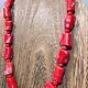 Necklace Red Natural Sea Bamboo Chunky Coral Bead Handmade Ooak Jewelry 18