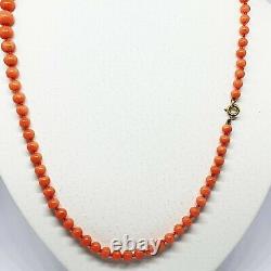 Necklace With Natural Coral Beads and Gold Clasp 143