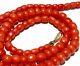 No Dye Antique Red Faceted Natural Coral Barrel Beads Necklace