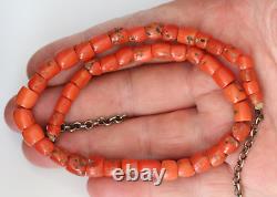 Old Natural Coral Beads Necklace 32 Grams #a479