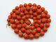 Old Real Antique Natural Dark Red Momo Coral Necklace Chain Beads 18k Collection