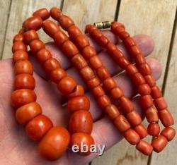 Original Antique Undyed Ukrainian Coral Necklace Beads 116 gr BIG BEAD 18 mm