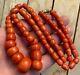 Original Antique Undyed Ukrainian Coral Necklace Beads 116 Gr Big Bead 18 Mm