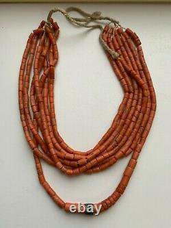 Original Antique Undyed Ukrainian Coral Necklace Beads 99 gr