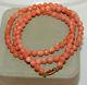Peach Salmon Coral 6mm Bead Strand 25 Long Necklace 36 Gr 7g 101