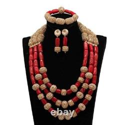 Pearl Necklace Set African Nigerian Wedding Beads, Nigerian Coral Crystal Party