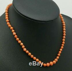 Period Art Deco Graduated Coral Bead Necklace